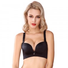 都市丽人一片式无痕文胸厚杯性感聚拢舒适光面胸罩纯色商场同款 新品明星同款舒适Q软托无痕体验